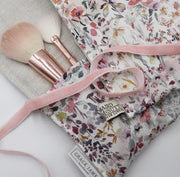 Liberty London Stella and Irish Linen Makeup Brush Roll